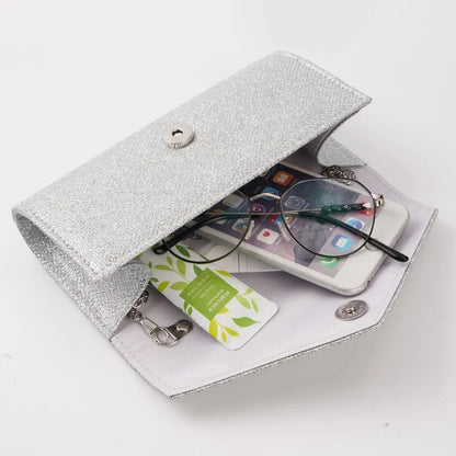 Glam Silver Evening Clutch